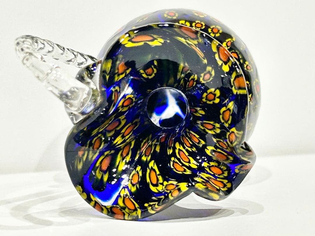 レトロ ベネチアンガラス ムラーノ ミルフィオリ 水差し イタリア ネイビー