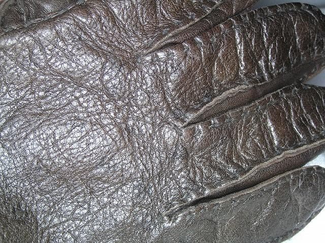 大人の冬を格上げする 上質濃茶伊製ペッカリー peccary 革手袋 西武タグ付