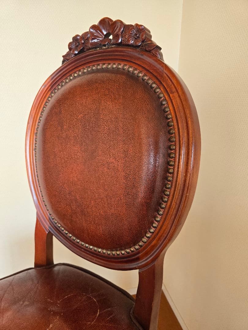 アンティーク ヴィンテージ 椅子 レトロ チェア クラシック木製ブラウンチェア