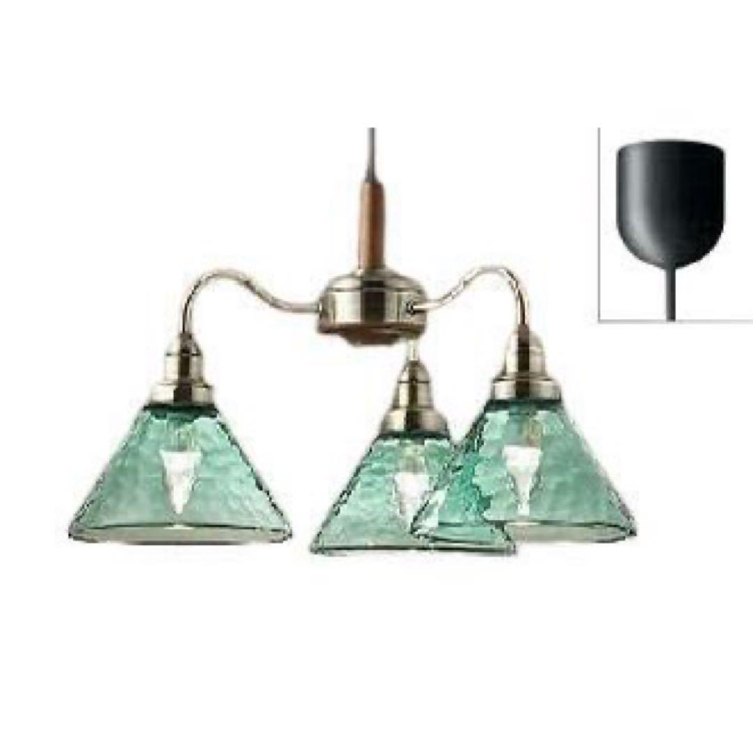 DXL-81333 LEDシャンデリア グリーンガラス