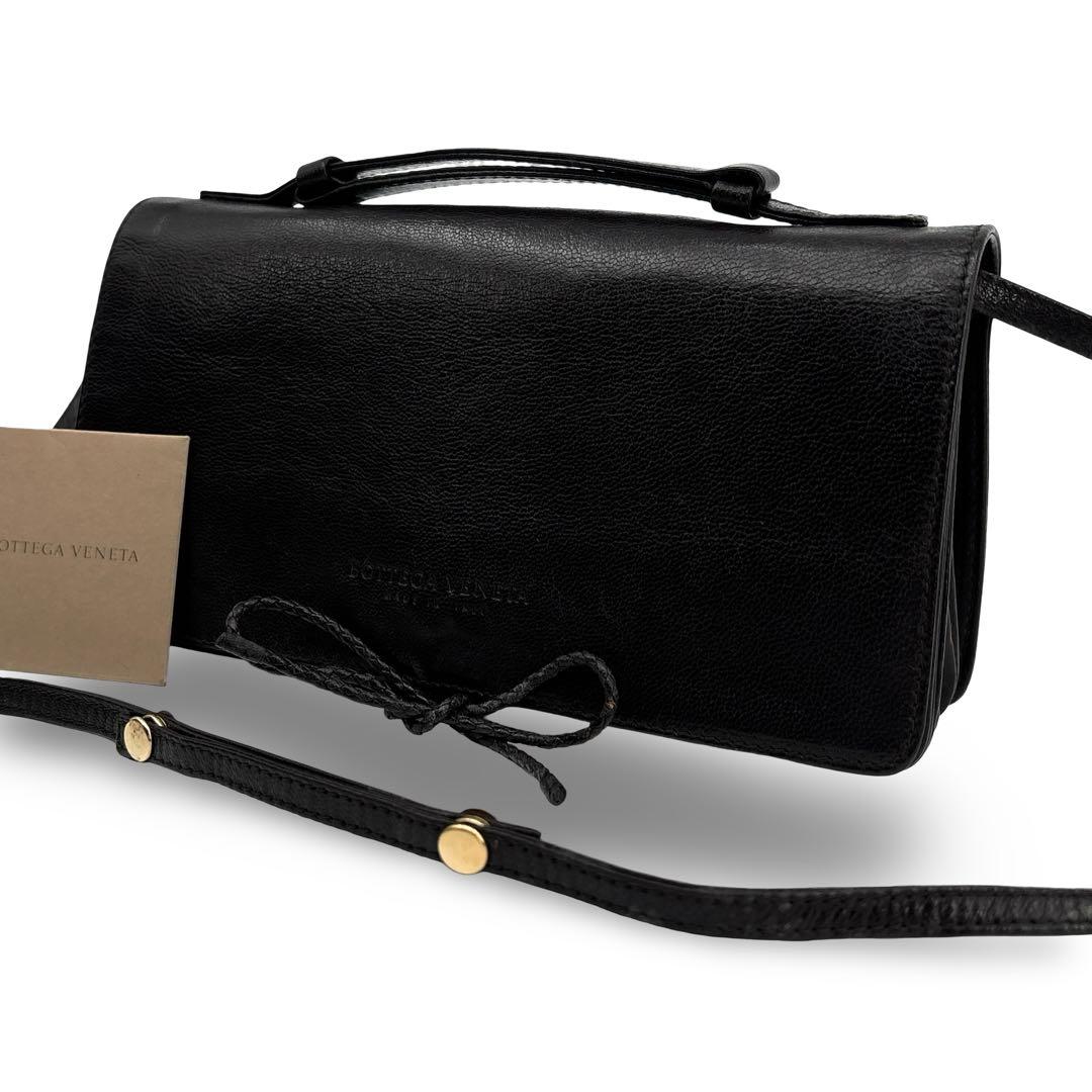 美品】ボッテガヴェネタ　ショルダーバッグ　２WAY ハンドバッグ　ロゴ　レザー