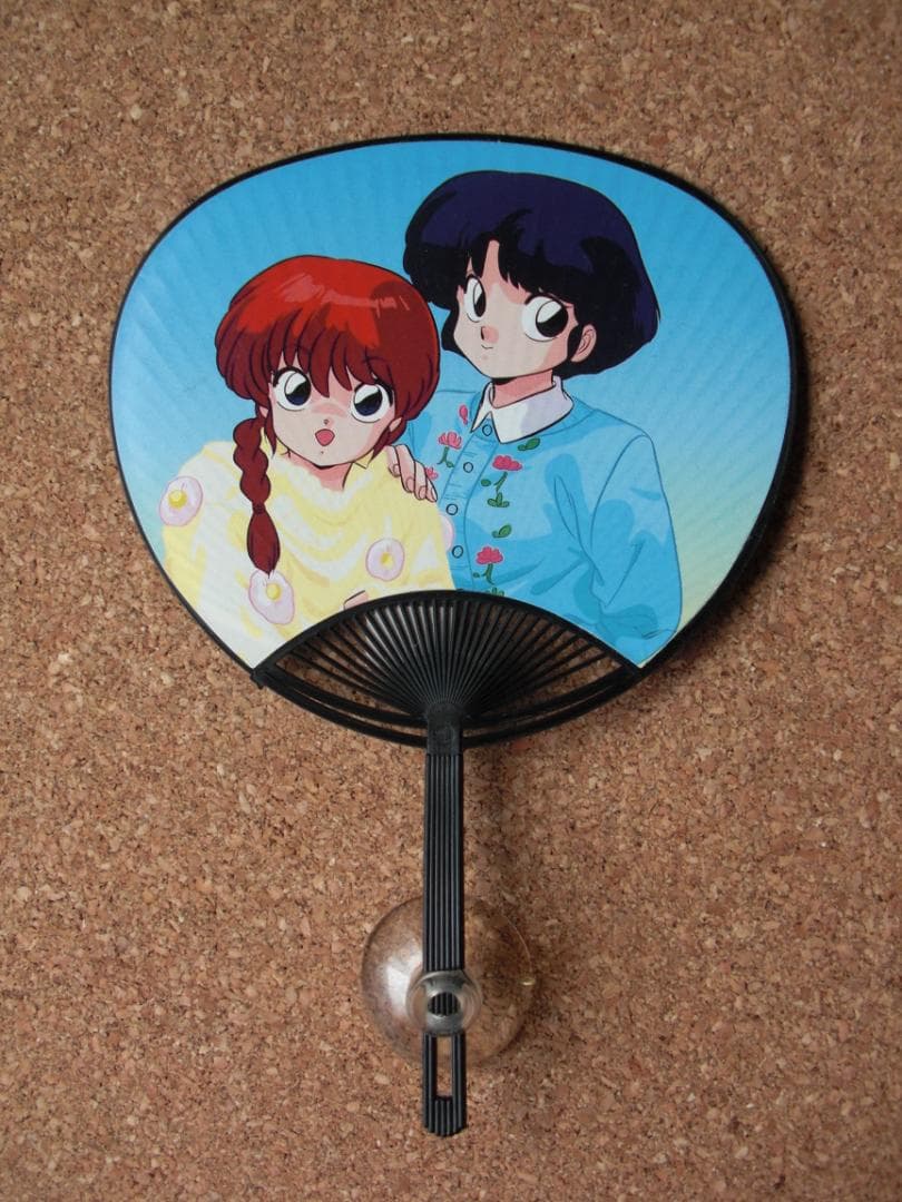 平成レトロ　当時物　らんま1/2　うちわ型の飾り　メモ帳、ペンケース　３点セット