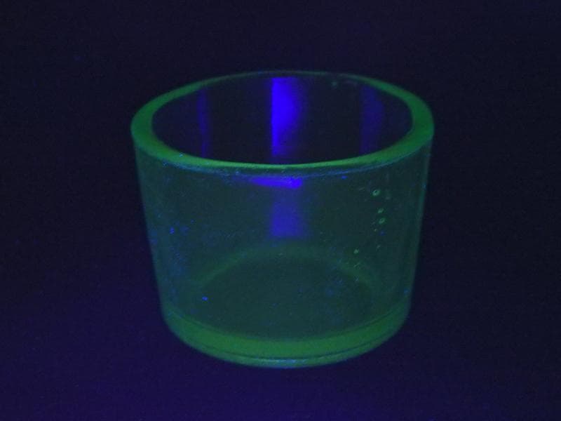 古伊万里　七宝紋透かし　六角大振盃台　ウランガラス付き　E473AS-fblk