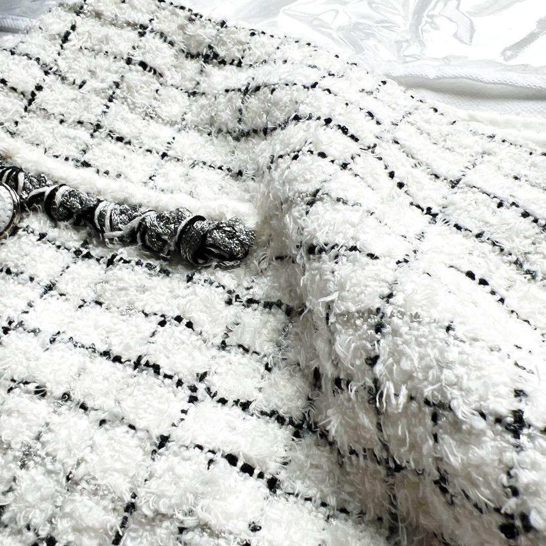 美品　CHANELシャネル　ツイード　2021 チェック　スパンコール　スカート