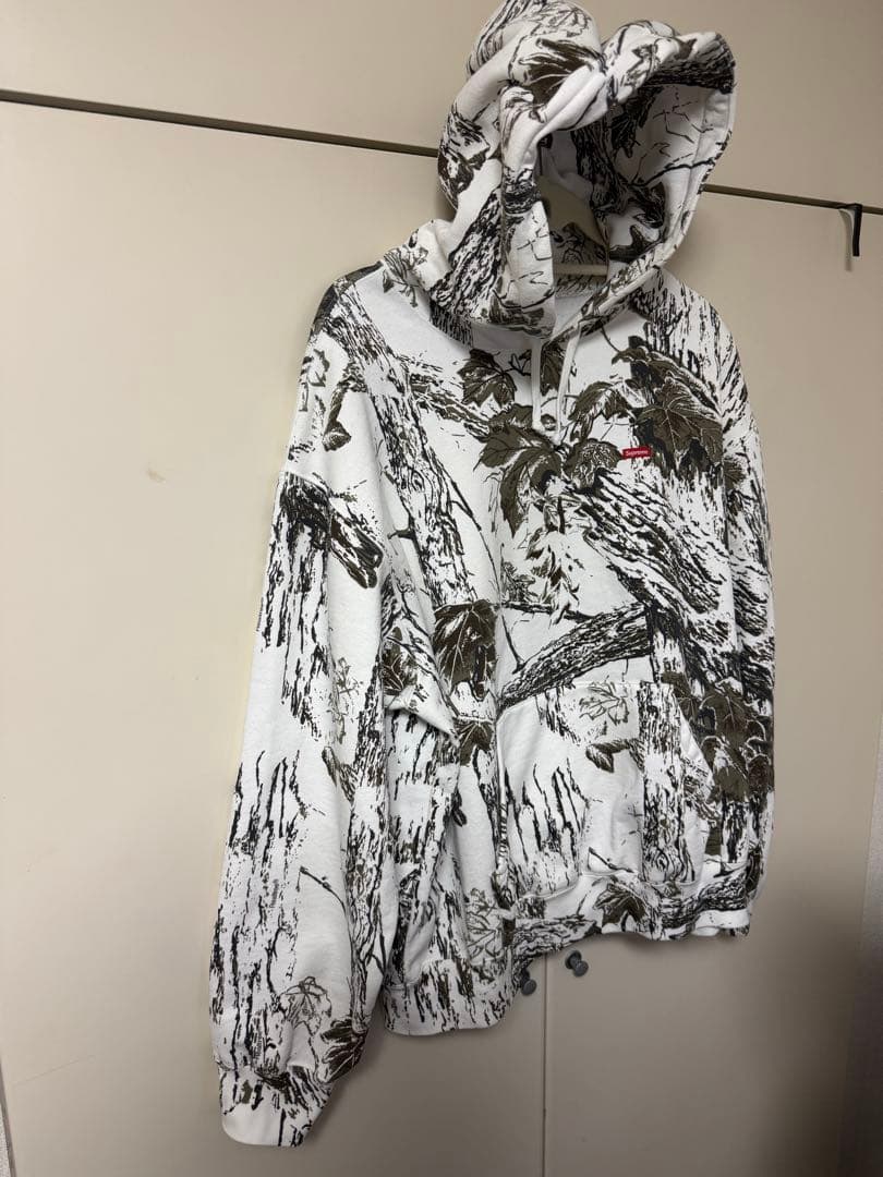 Supreme スモールボックスロゴフーディ ホワイトリアルツリー LARGE