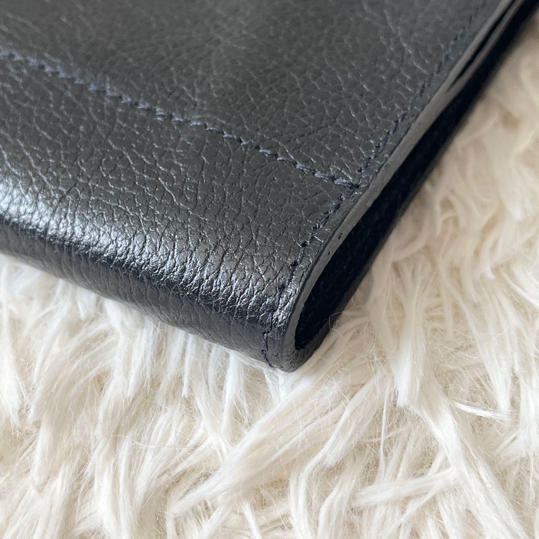 ⭐️新品未使用⭐️　IL BISONTE　がま口　三つ折り財布　ブラック　レザー