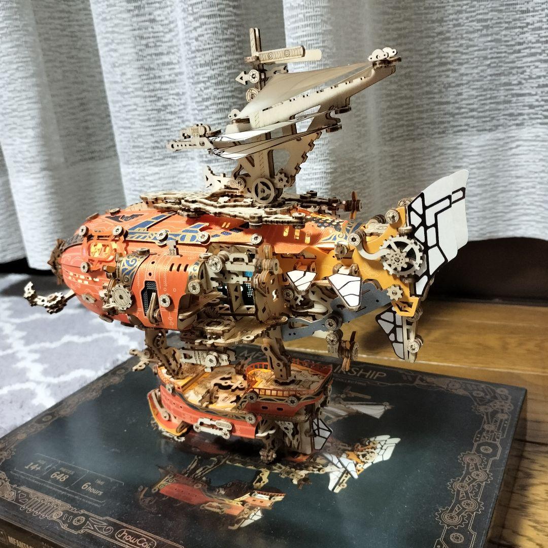 完成品！ FUNPOLA 3Dパズル 木製パズル ファンタジー飛行船