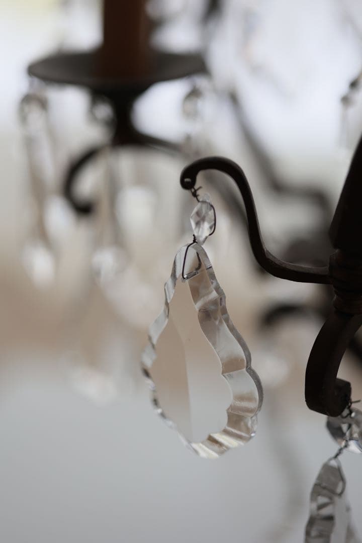 アンティーク　テーブルシャンデリア　4灯　ガラス