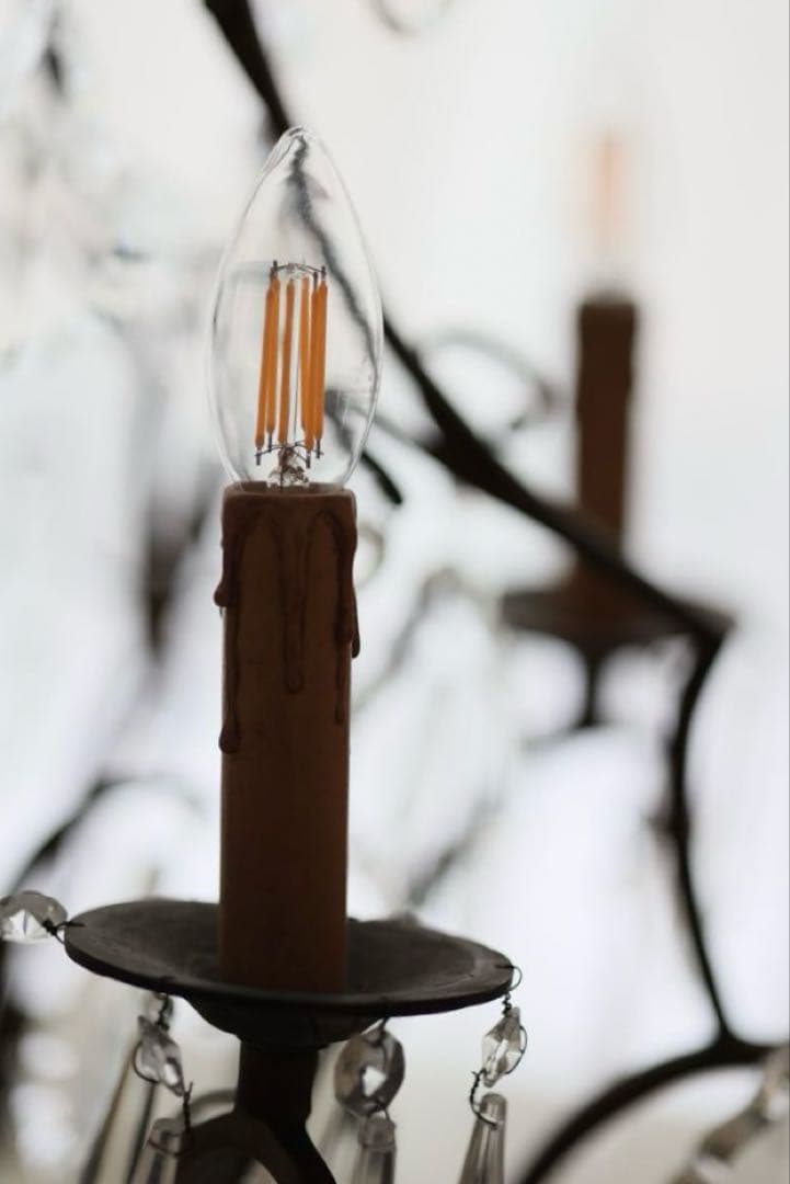 アンティーク　テーブルシャンデリア　4灯　ガラス