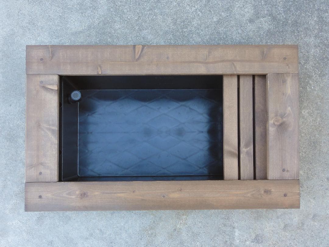 ビオトープ 25L トロ舟＆木枠セット（棚付き）メダカ・金魚飼育用