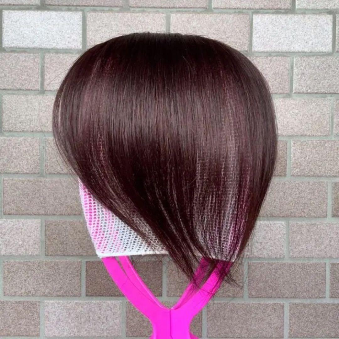 人毛100%￼総手植 医療用部分ウィッグ￼ヘアピース ダークブラウン ブラック￼