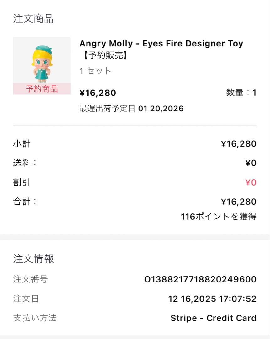 ANGRY MOLLY EYES FIRE 限定996体　angry molly