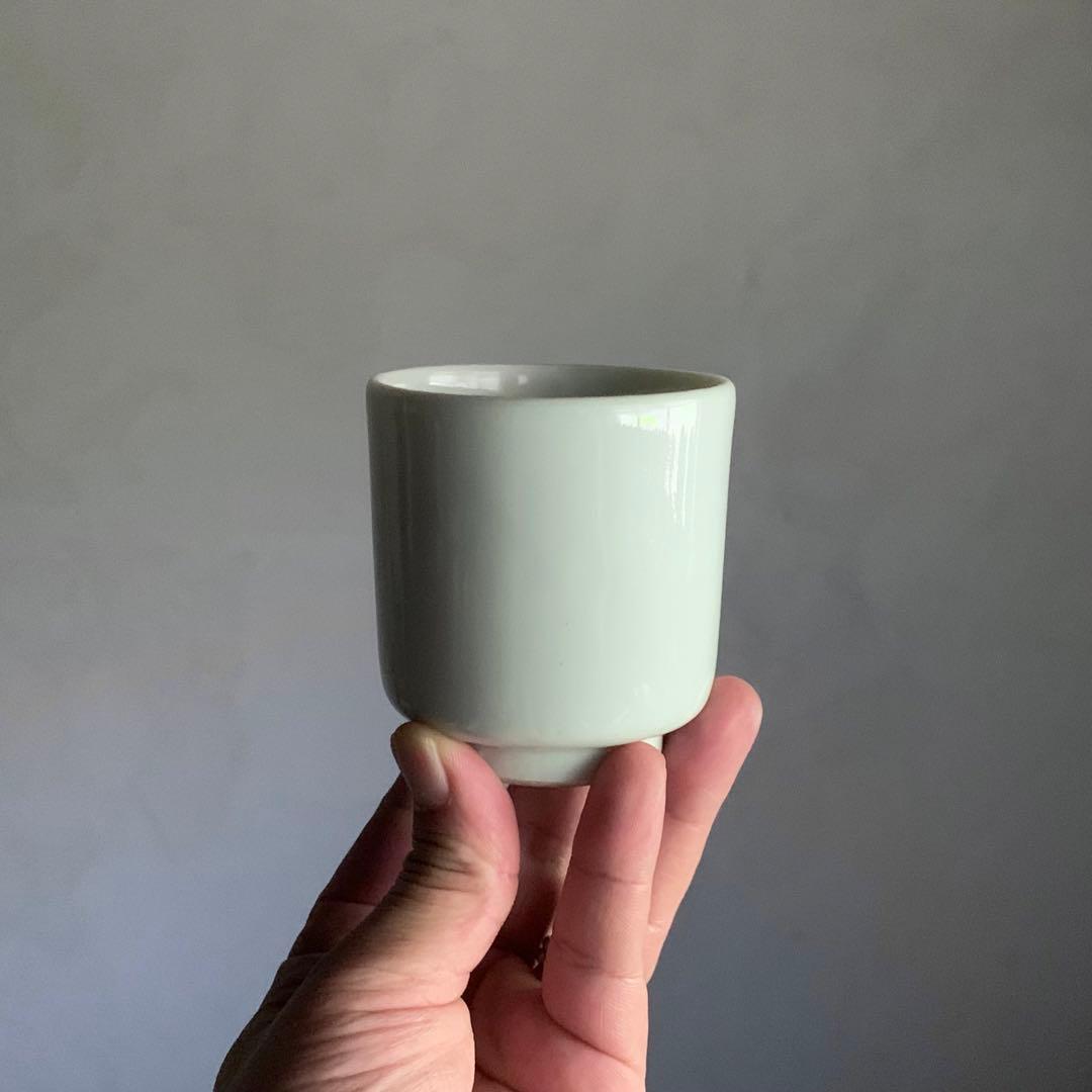 白磁 筒碗 No.2 筒盃 古道具 アンティーク 検 ） 伊万里波佐見平佐