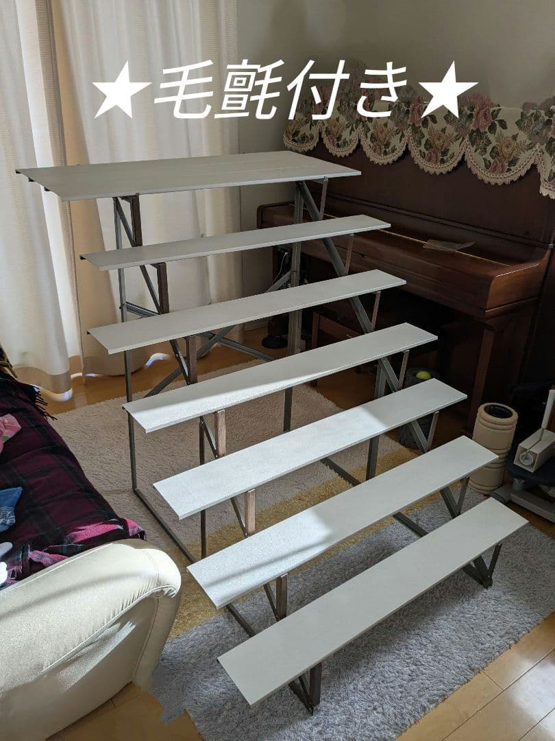 雛壇7段飾り　白色　35号　説明書あり　毛氈付き　毛せん