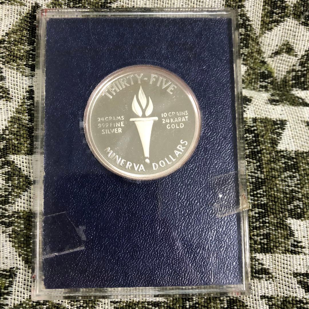 1973年　ミネルヴァ共和国　　硬貨　シルバー　ゴールド　24K