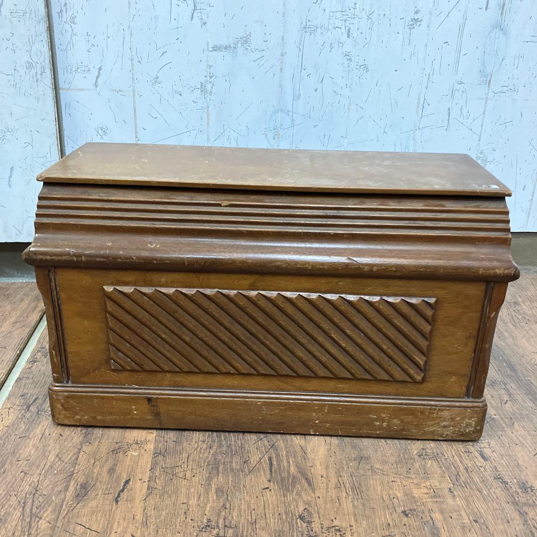 A-壁 昭和レトロ 木製ミシンケース ミシンカバー 収納ボックス 道具箱 木箱蓋