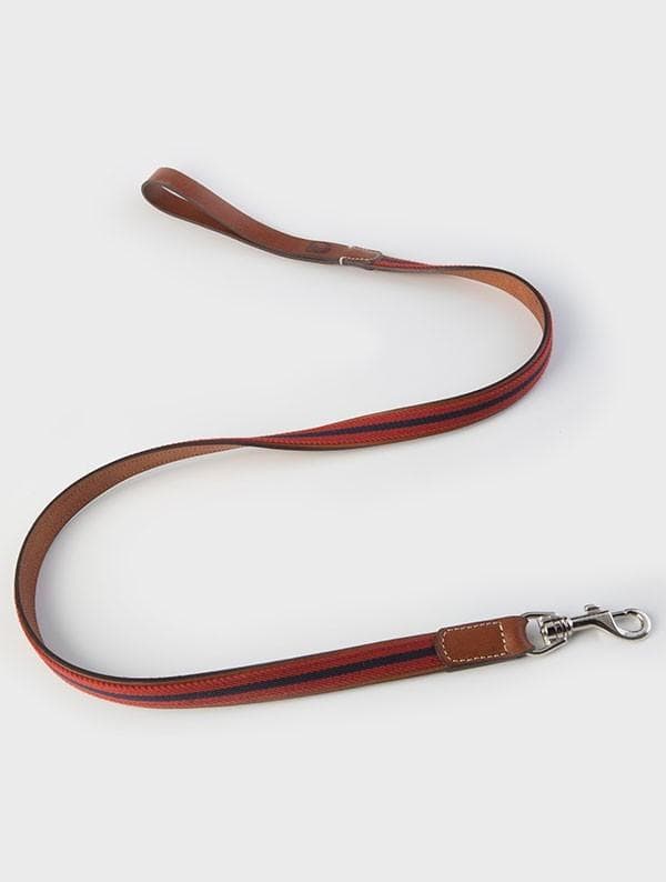 スペイン製 高級犬用リードと首輪セットBaseball Red（小型犬 中型犬）