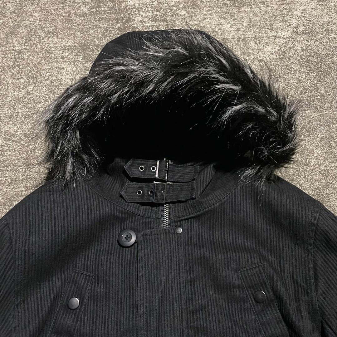 00s Y2K archive ファー コート 平成 お兄系 ダークコア M