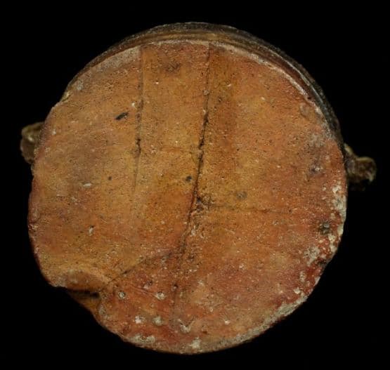 H*Y様 【古信楽焼】破袋　鬼の首　江戸時代 下駄底 耳付 水指 時代茶道具　桃