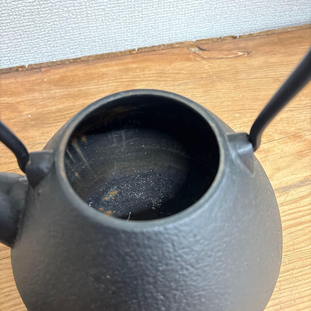 小笠原陸兆　鉄瓶　南部鉄器　やかん　末広　1L 美品