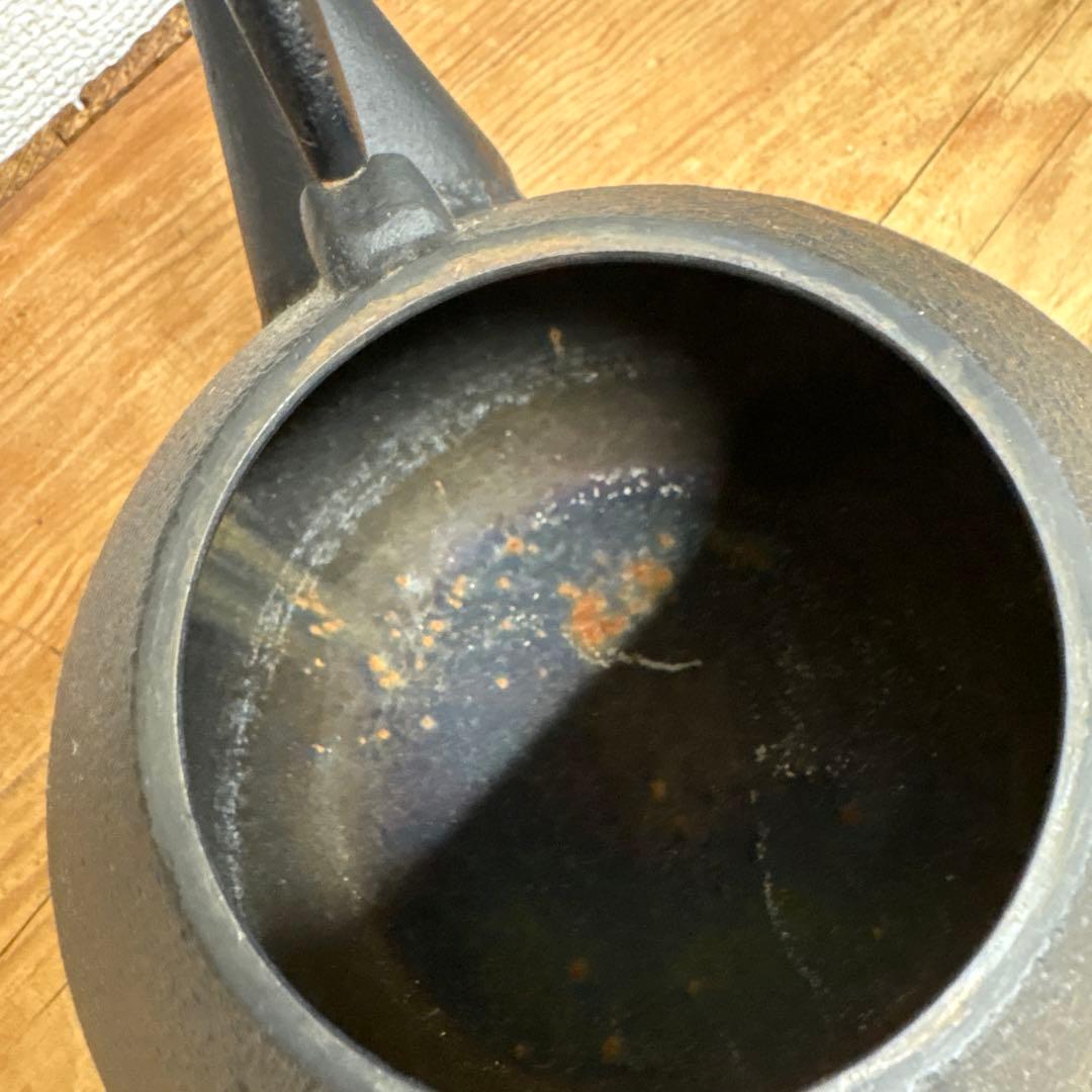 小笠原陸兆　鉄瓶　南部鉄器　やかん　末広　1L 美品