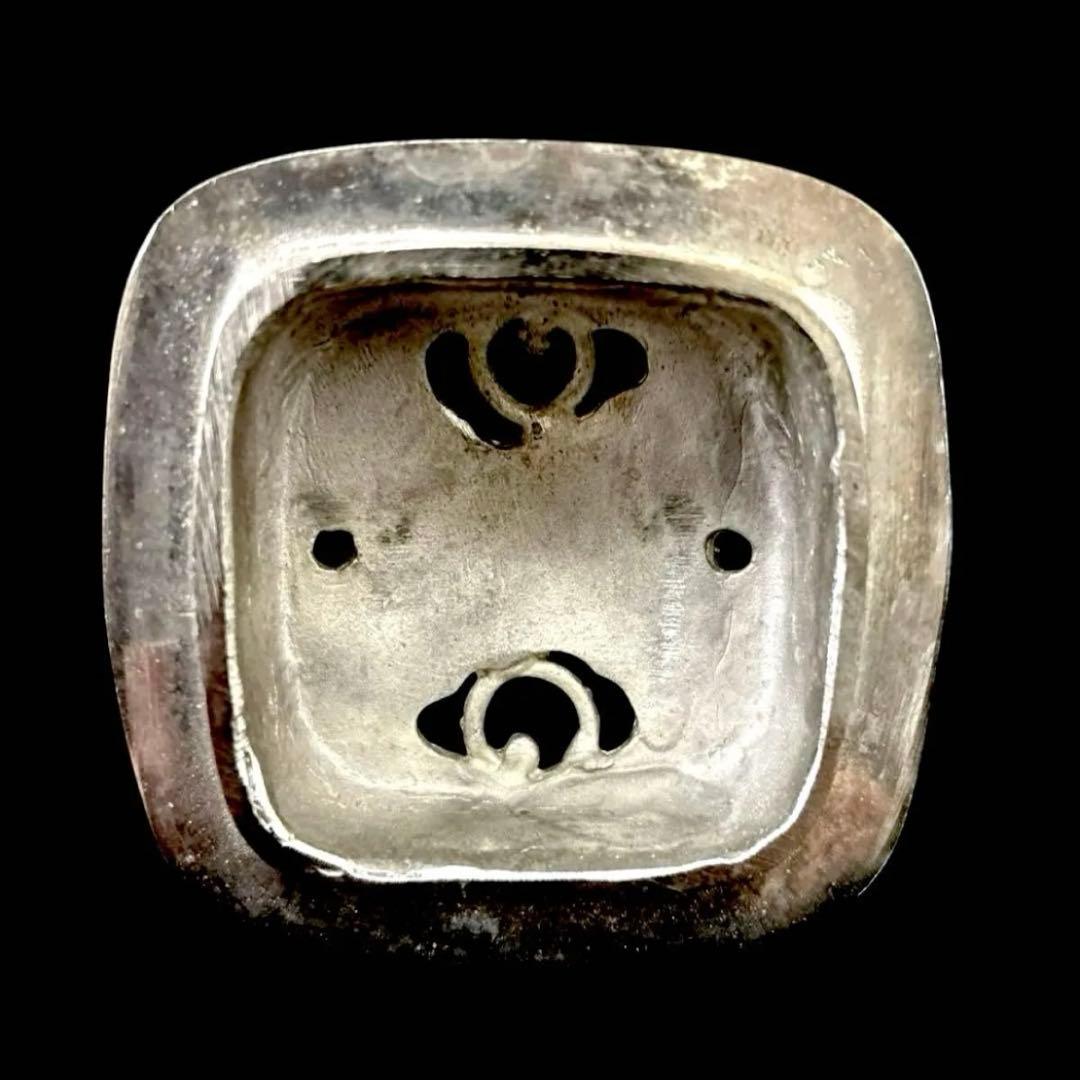 ・伝統工芸 高岡銅器 洋銀 香炉 龍摘 双鳳凰耳　須賀月芳　共箱　保証書付き