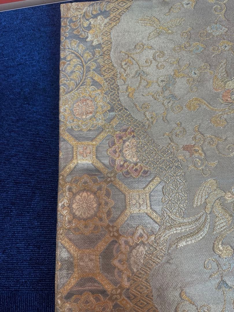 1928 袋帯 古代彫金紋  西陣織   金糸　高級上質上品　約440cm未使用