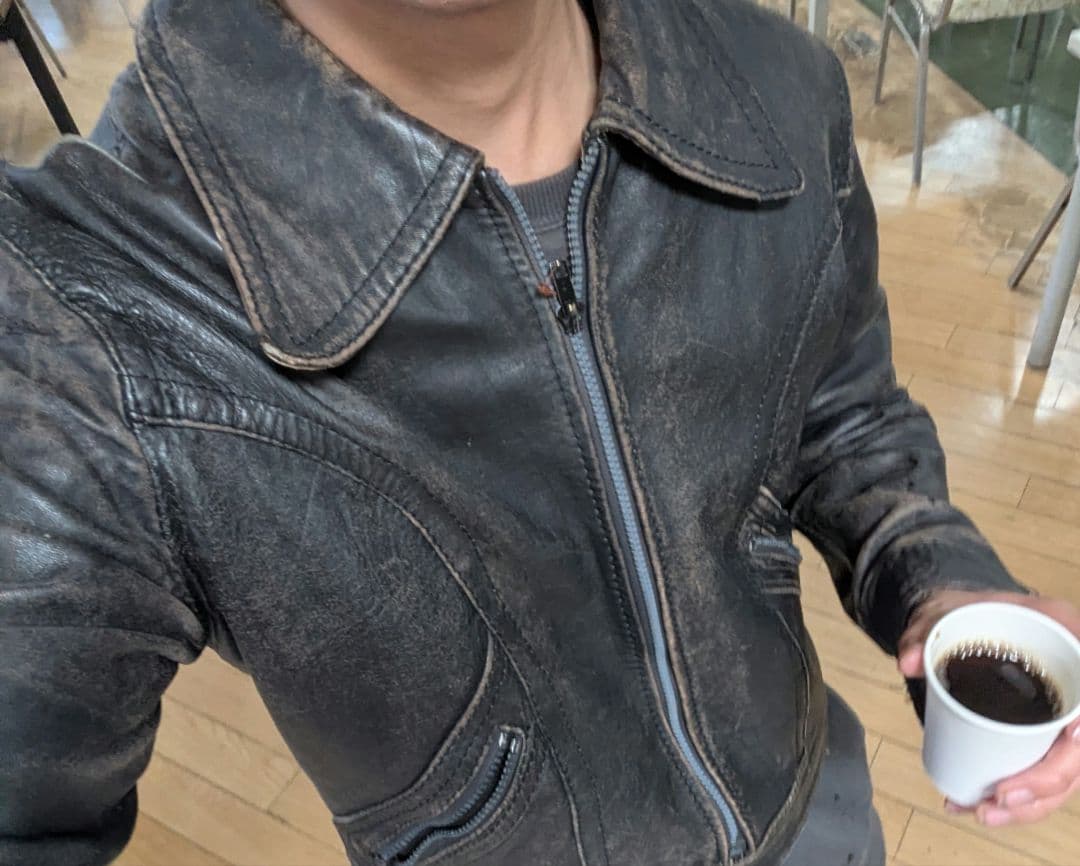 ジャケット・アウター archive faded single leather jacket