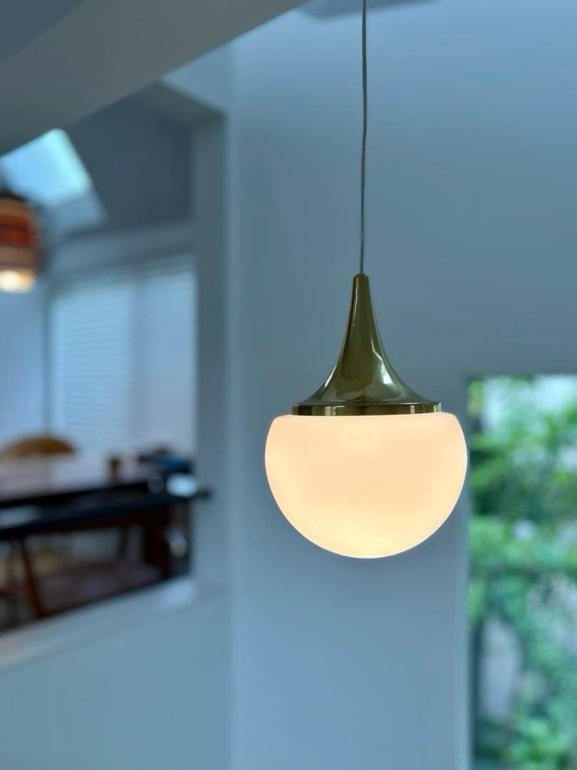 独1970年代　Limburg 真鍮とフロストガラス　ヴィンテージ・ペンダント