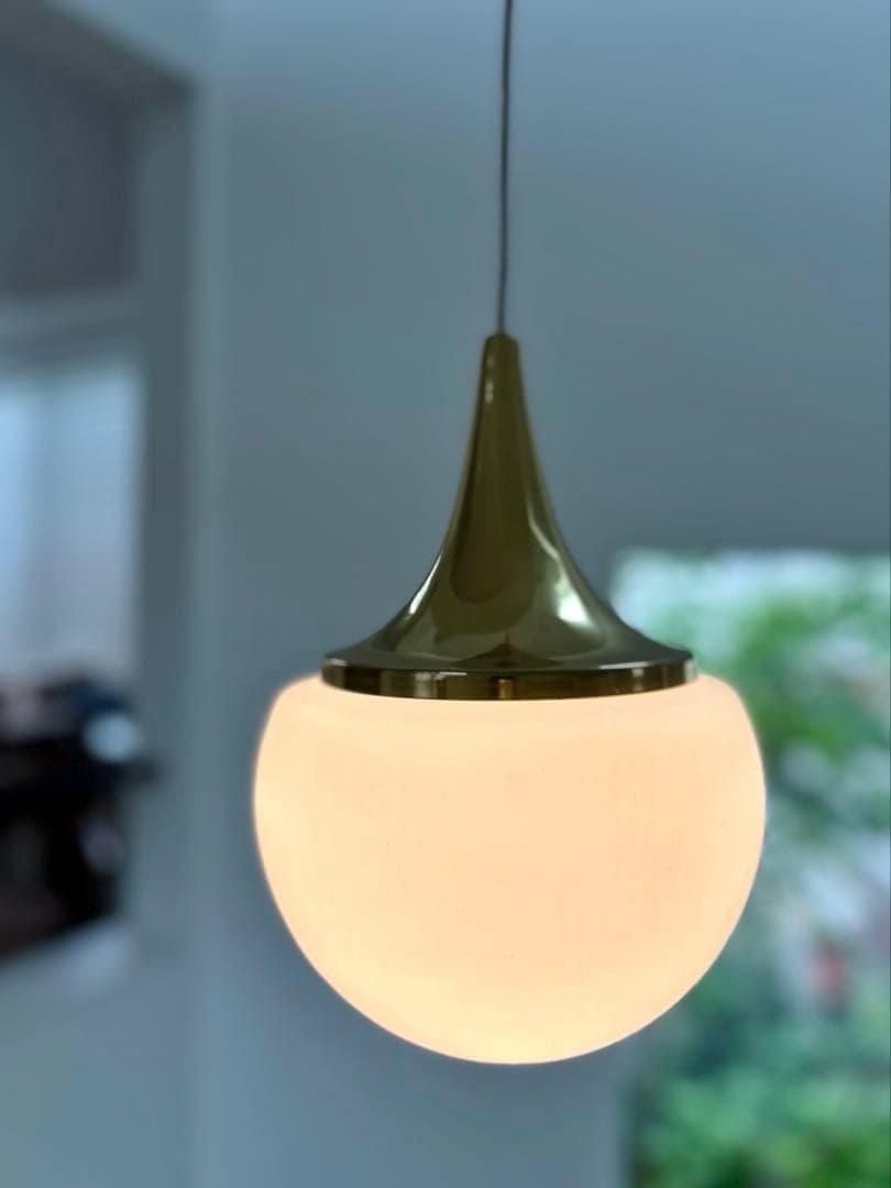 独1970年代　Limburg 真鍮とフロストガラス　ヴィンテージ・ペンダント