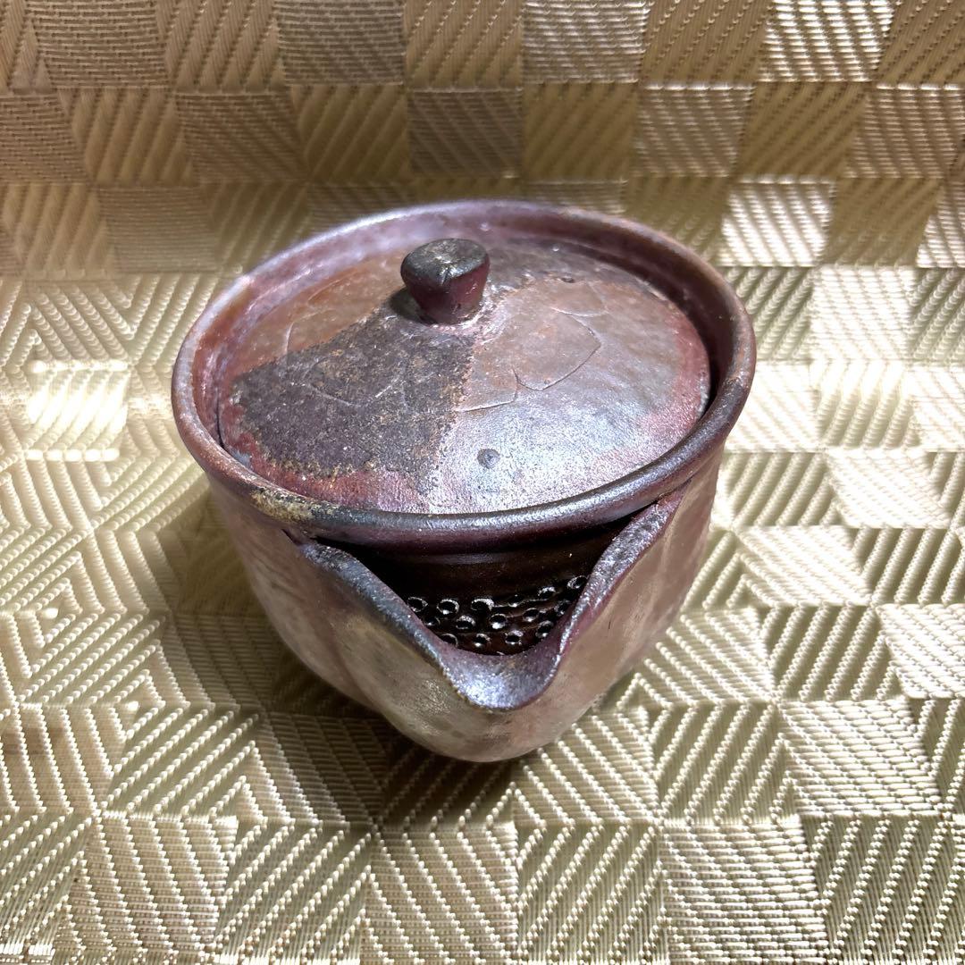 備前焼　宝瓶　急須　焼物　花