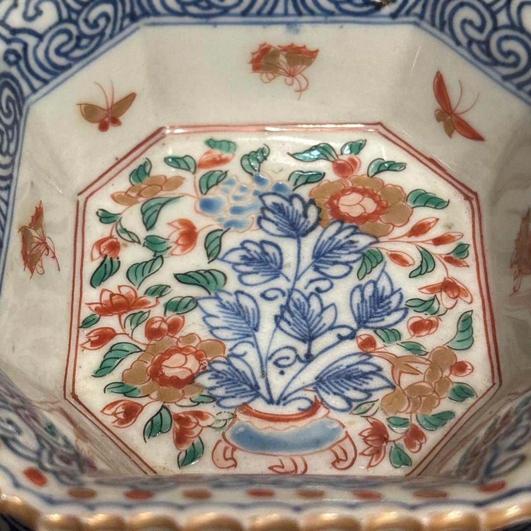 江戸時代□古伊万里　三つ重ね　どんぶり 正月