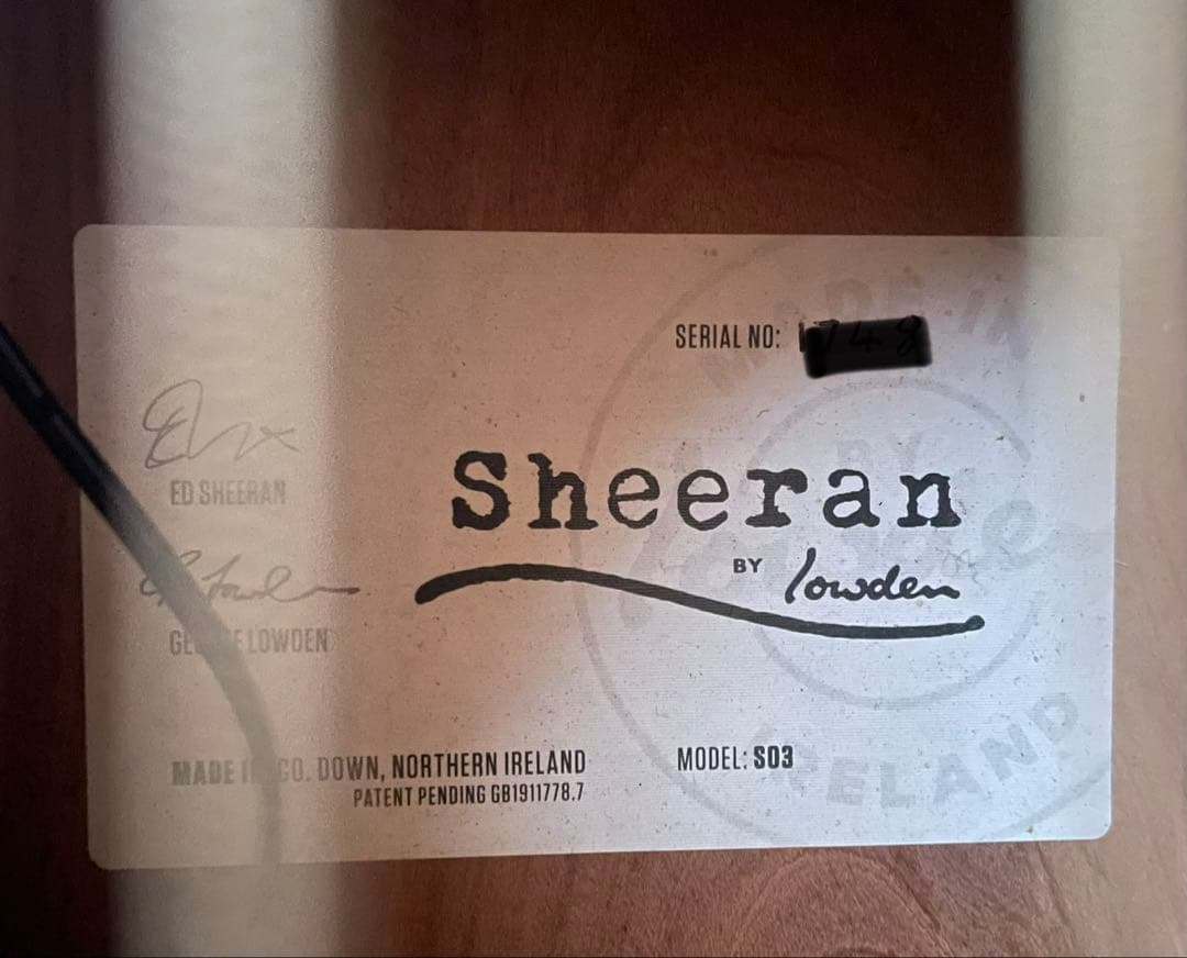 R*u様 Sheeran BY Lowden S-03 ローデン　シーラン