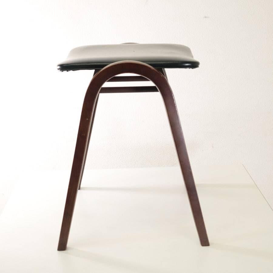 秋田木工 IDC大塚 No.202 剣持勇 スタッキングスツール 黒 PVC⑤