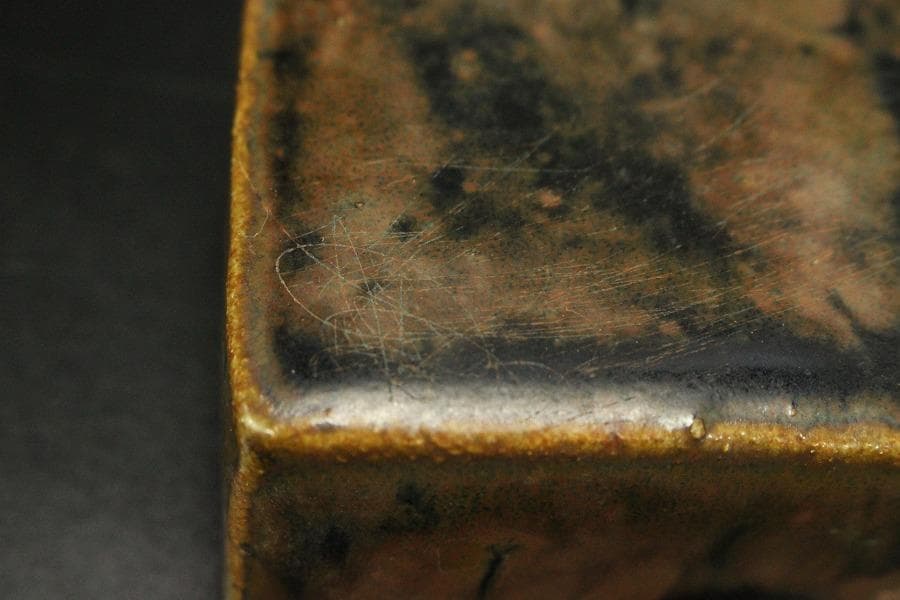 中国美術 鉄釉 茶 四方 茶壷 煎茶(AZ996)