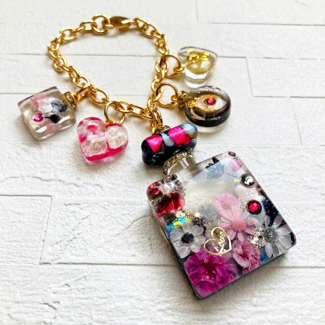 ☆Fivepeacelove☆ページ　名入れチャームレジンキーホルダー5点