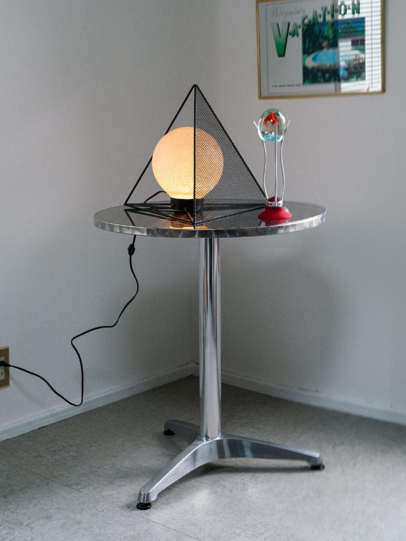 90s ヴィンテージ メタリック ラウンドテーブル ダイナー仕様 レトロモダン