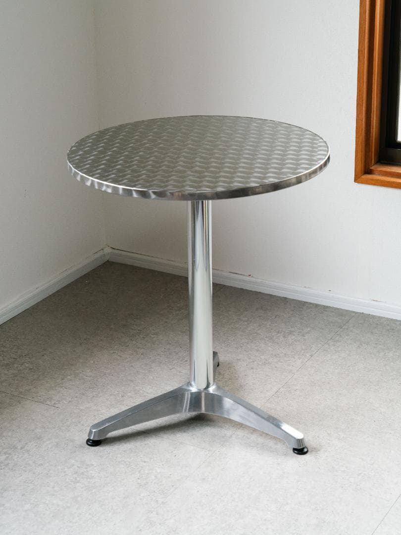 90s ヴィンテージ メタリック ラウンドテーブル ダイナー仕様 レトロモダン