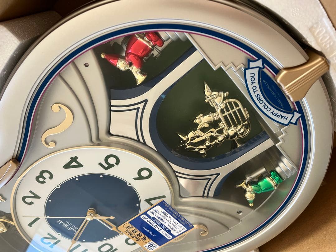 【Tomo】電波時計 4MN543RH18 ホワイト　リズム時計　掛時計