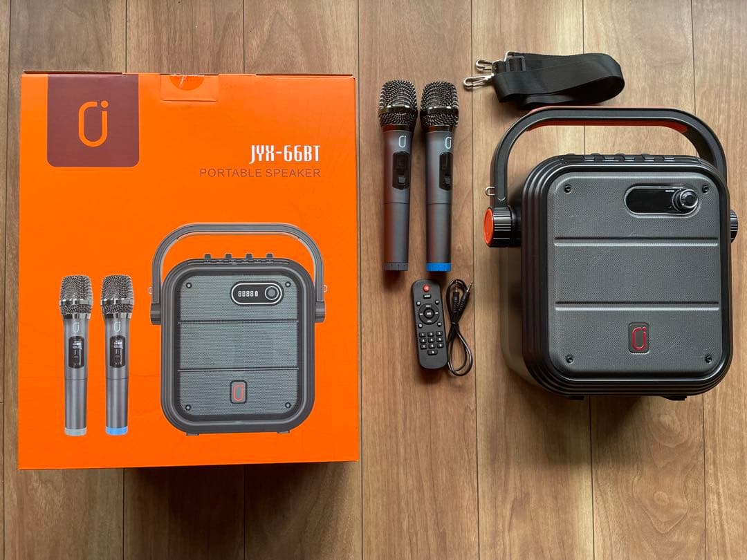 JYX-66BT ポータブルスピーカー ワイヤレスマイク2本付き