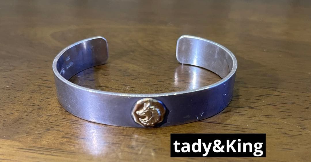 TADY&KING M 18k シルバー925 平打ちバングル ウルフメタル