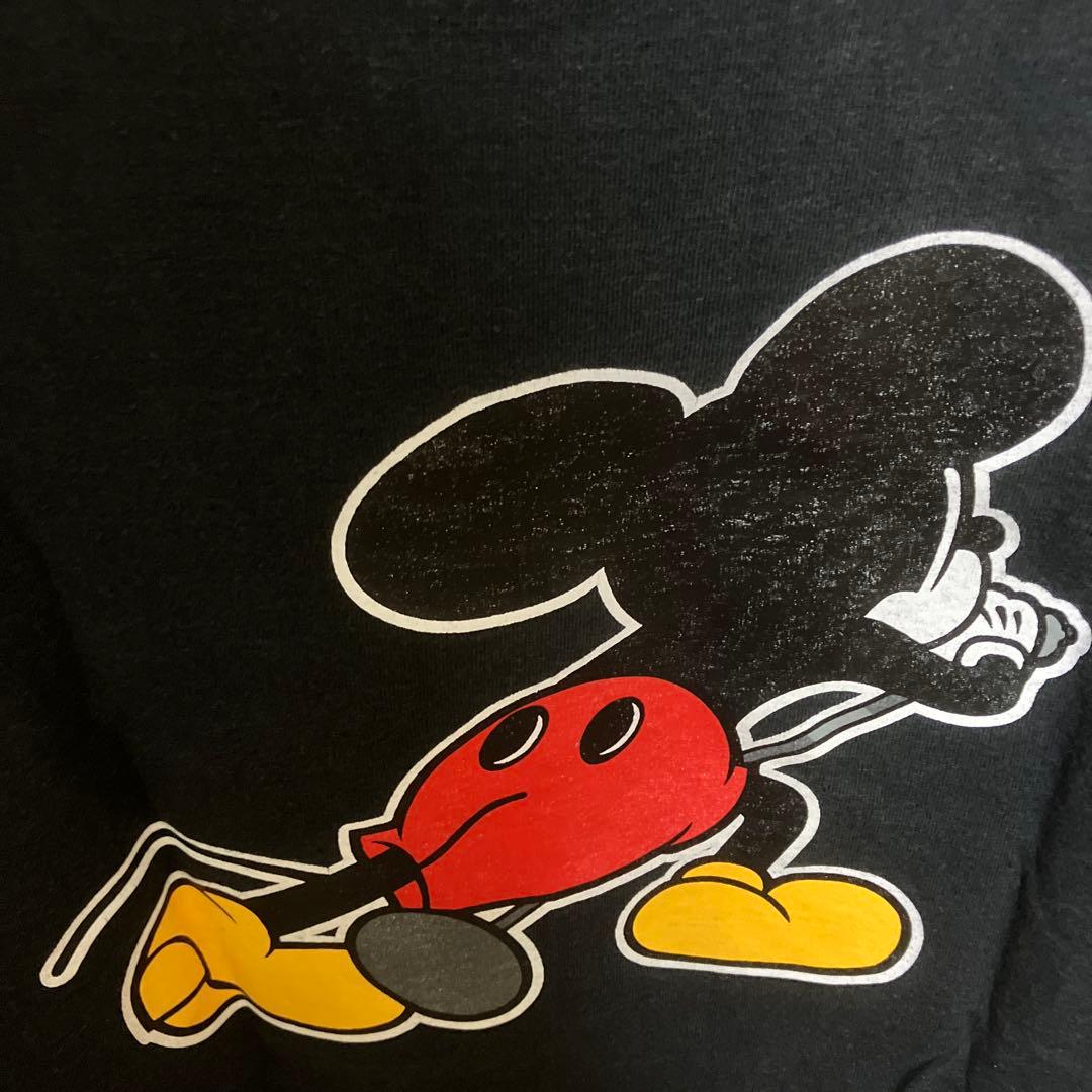 ミッキーマウス プリント Tシャツ 黒