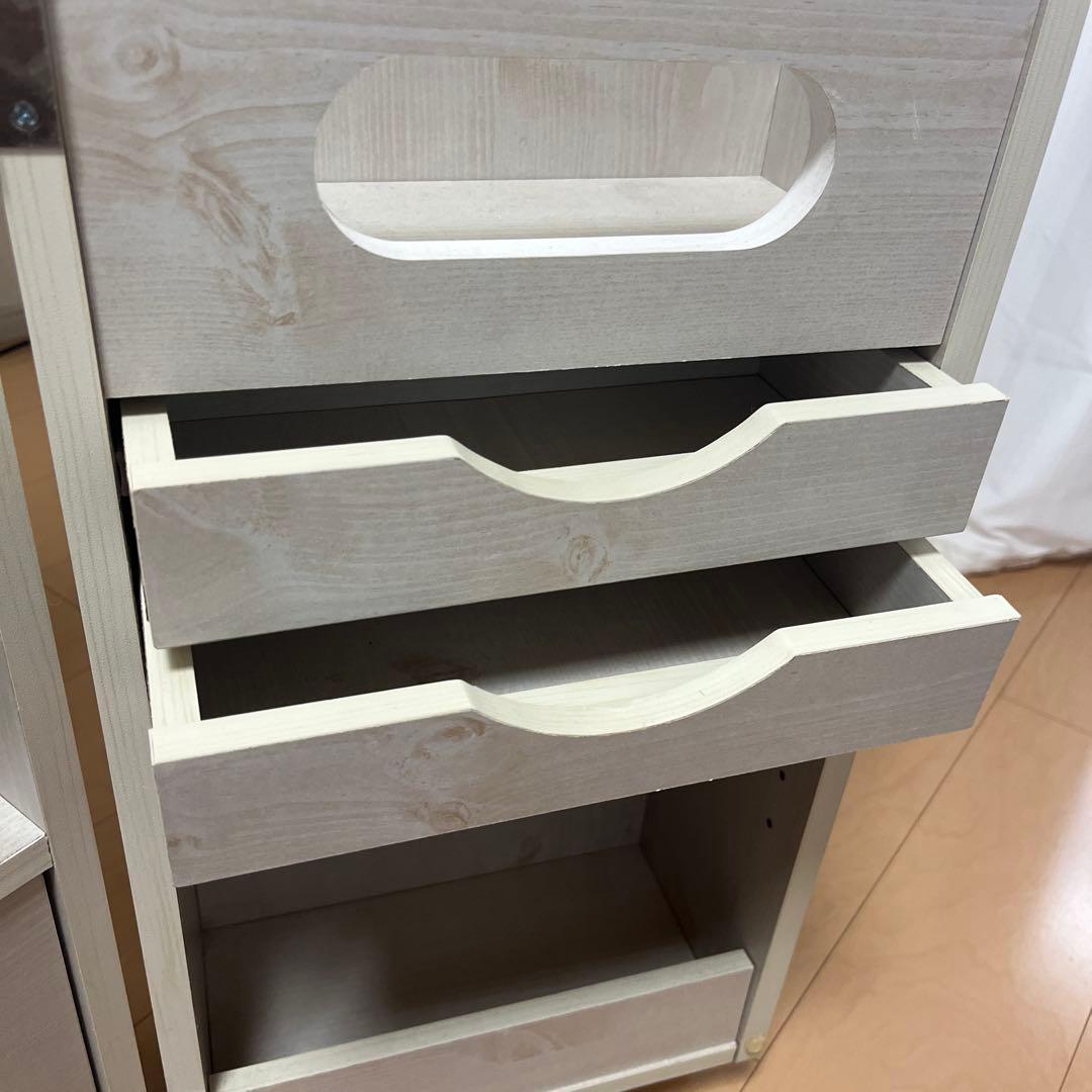 コスメワゴン キャスター付き ホワイト