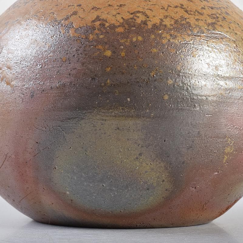 備前焼　伊勢崎満作　瓢箪形　掛花生　共箱　C　R7591