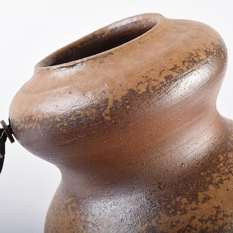 備前焼　伊勢崎満作　瓢箪形　掛花生　共箱　C　R7591