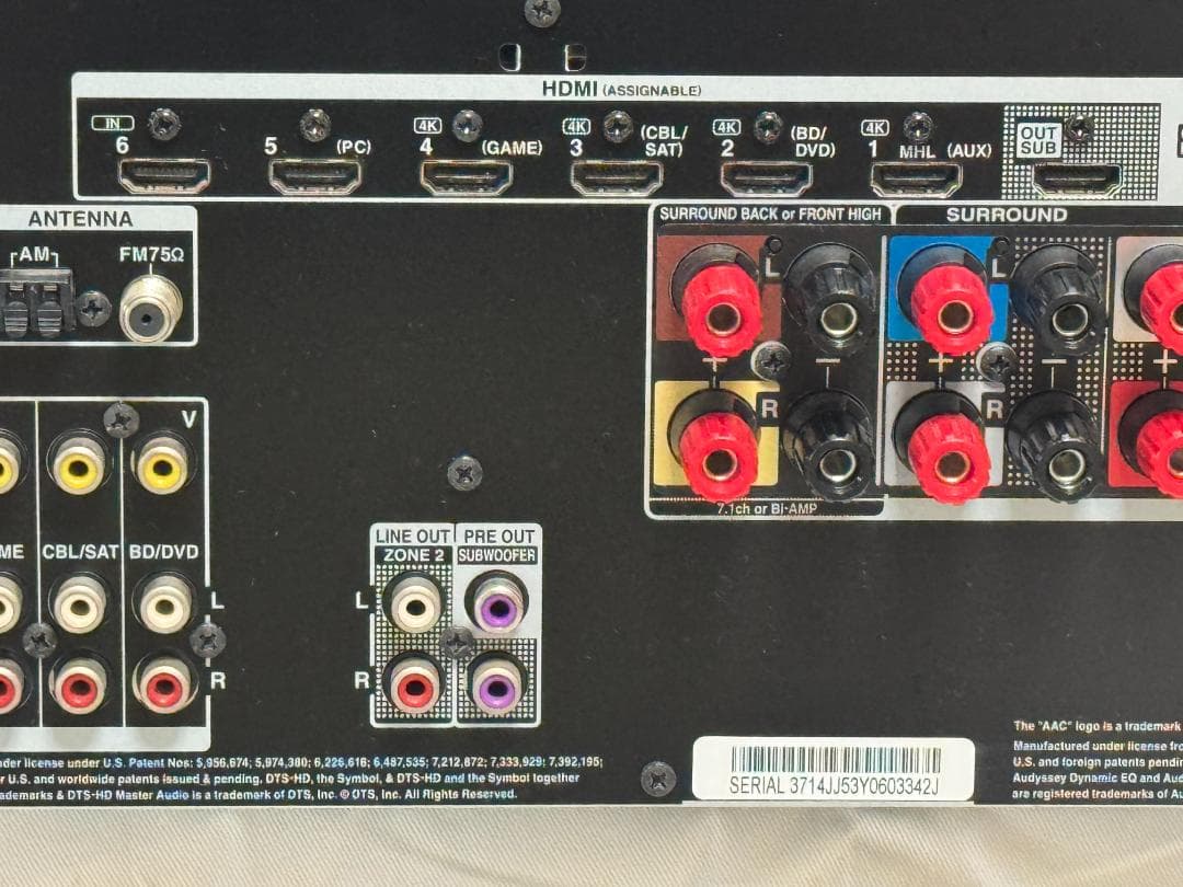 ONKYO AVレシーバー 7.1ch対応 TX-NR626