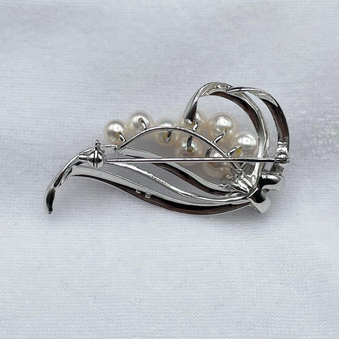 ミキモト アコヤ真珠 パール ブローチ 5.0mm-6.0mm SILVER