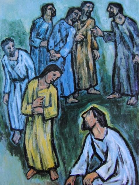 田中忠雄、地に物かく人、希少な画集より、新品高級額・額装付、状態良好