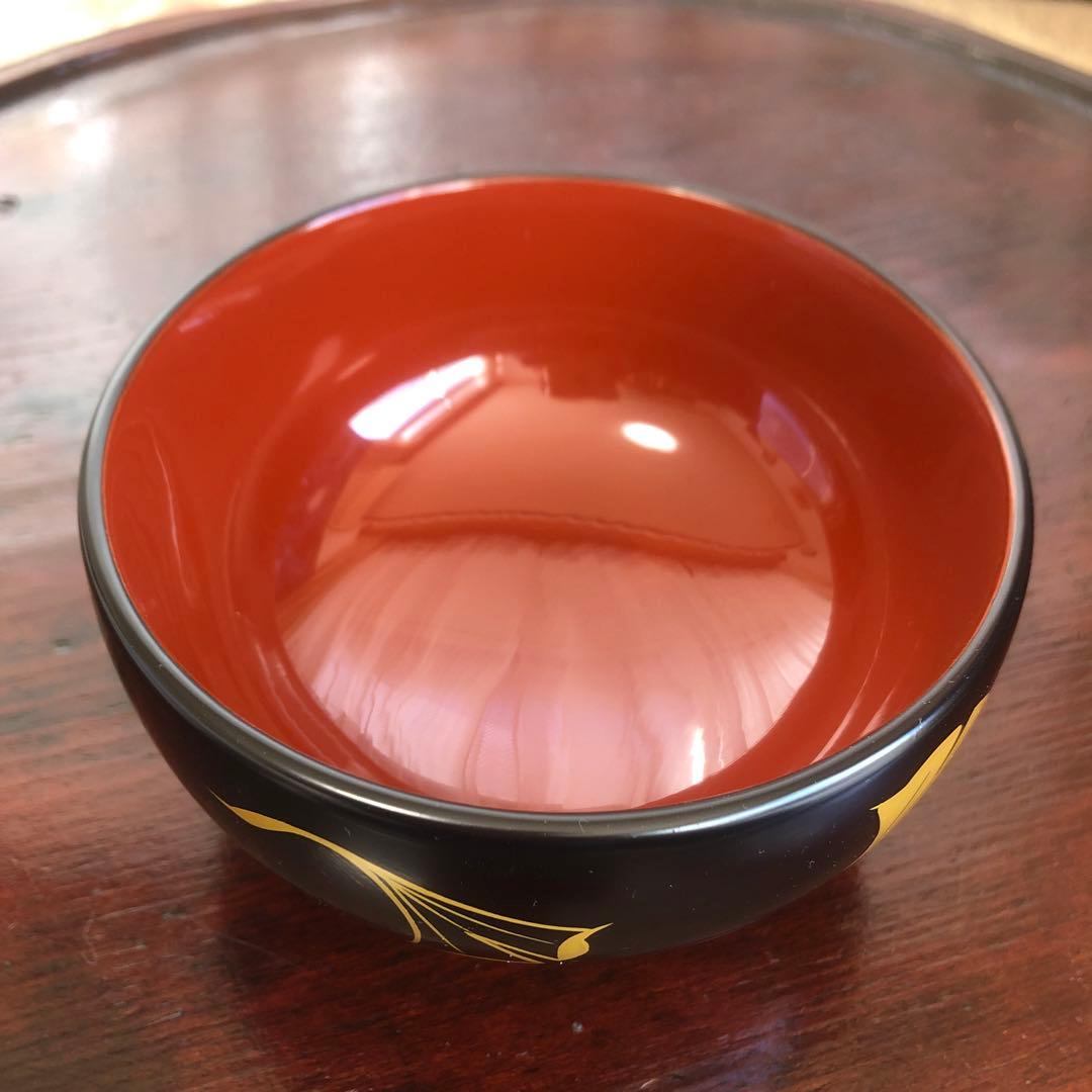 浄法寺塗　夫婦汁椀　銀杏紋　2客　うるみ工芸　天然木　専用箱　未使用品　美品
