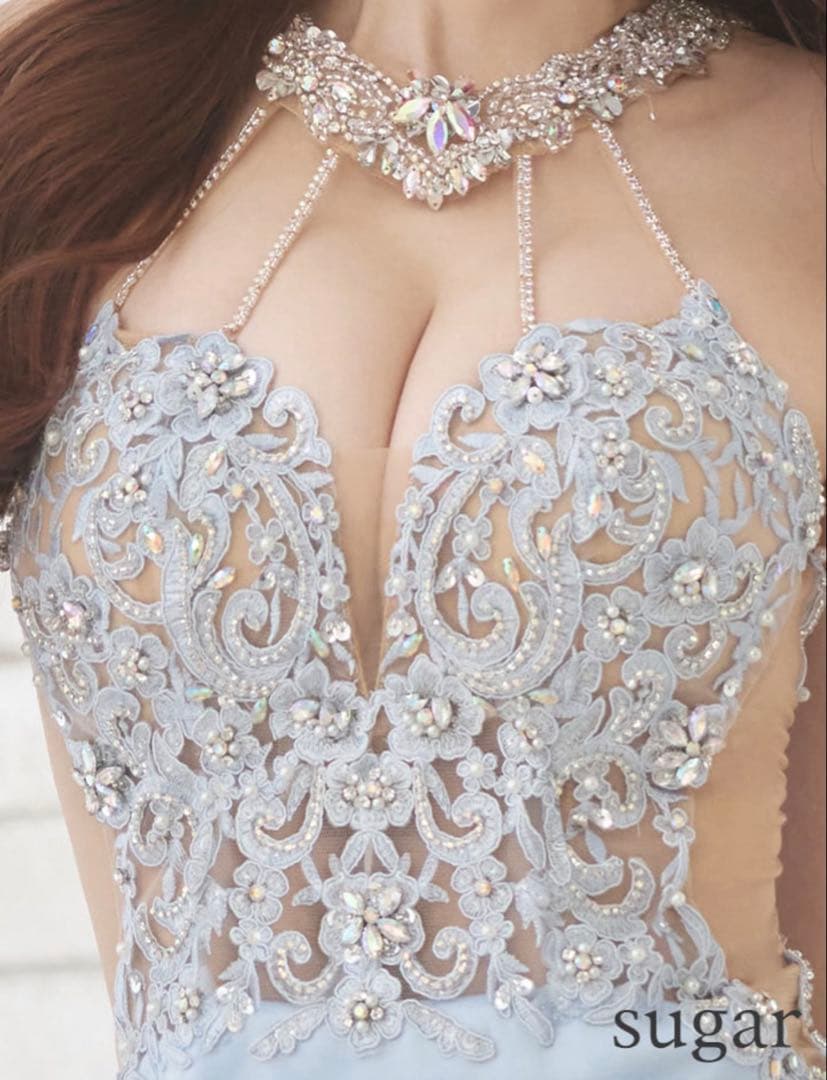 水色刺繍タイトドレス sugar AngelR